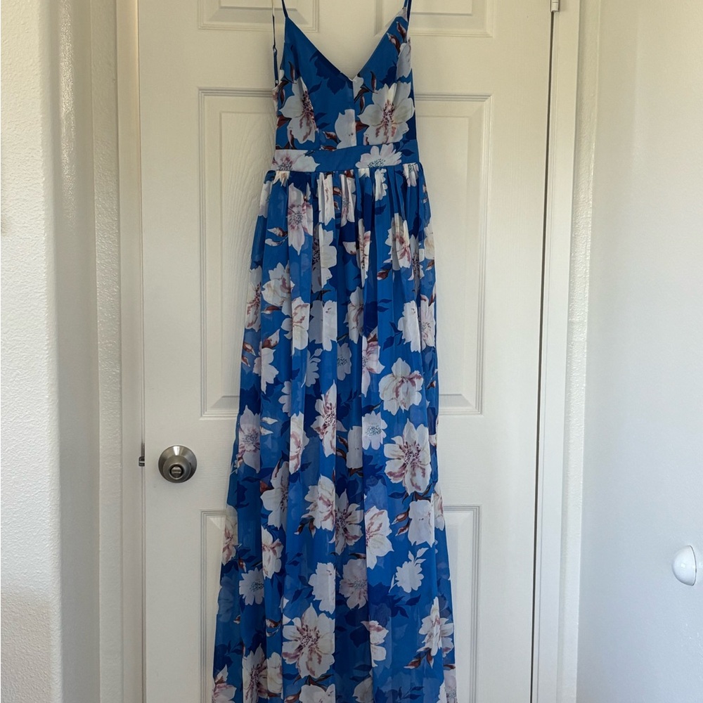 Floral Blue Maxi Dress